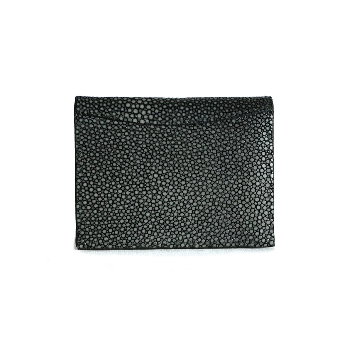 2 IN 1 Multi Slot Bi-Fold Wallet with Customized "PAMBI" Name Initial in Exotic Stingray Fish Leather