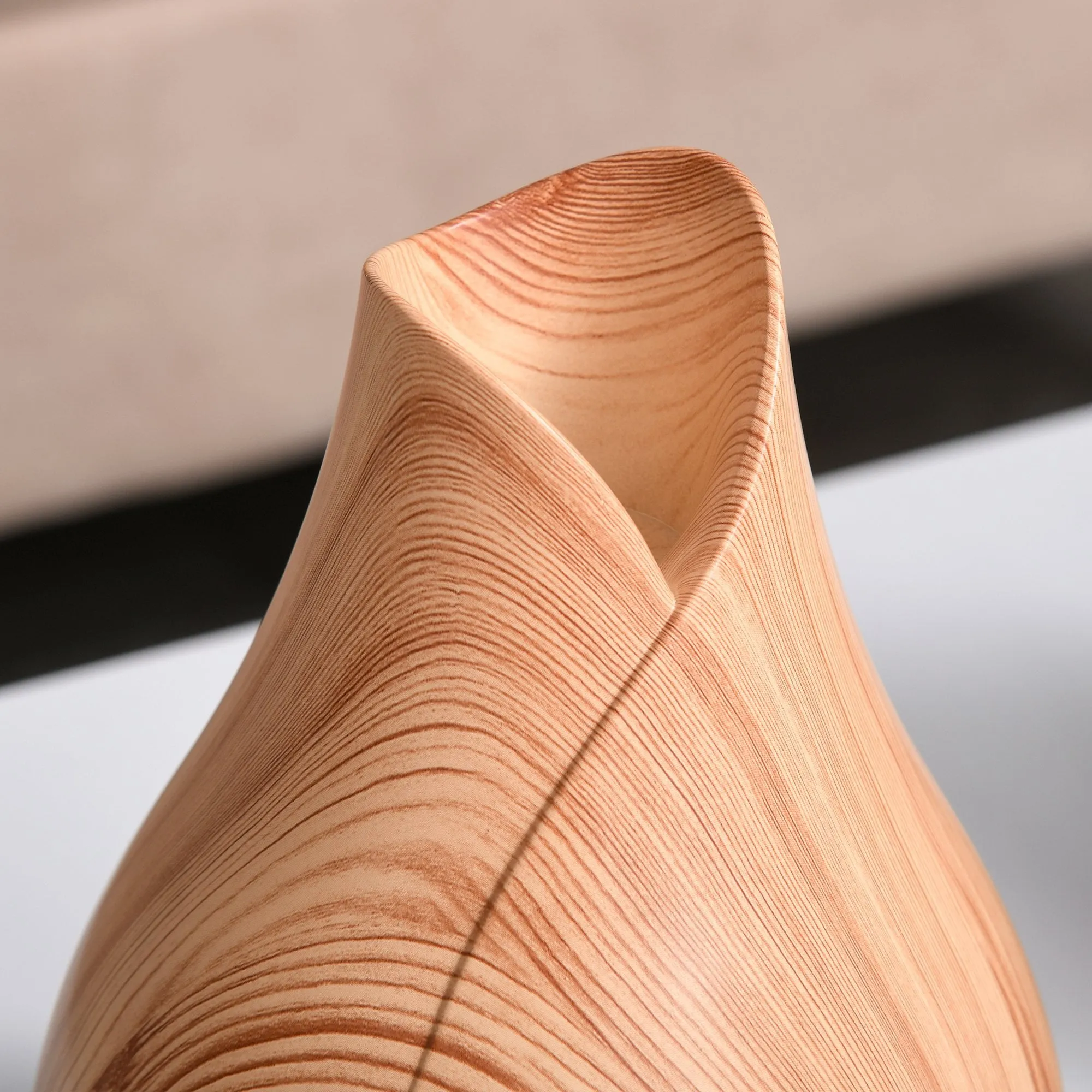 300ml Essential Oil Diffuser for Essential Oils Aromatherapy Diffuser Humidifier with Timer, 7 Colors Lights Changing, USB Connection, Auto-off for Home and Office, Wood Effect Brown & Water w/ Timer Auto Shutdown