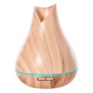 300ml Essential Oil Diffuser for Essential Oils Aromatherapy Diffuser Humidifier with Timer, 7 Colors Lights Changing, USB Connection, Auto-off for Home and Office, Wood Effect Brown & Water w/ Timer Auto Shutdown