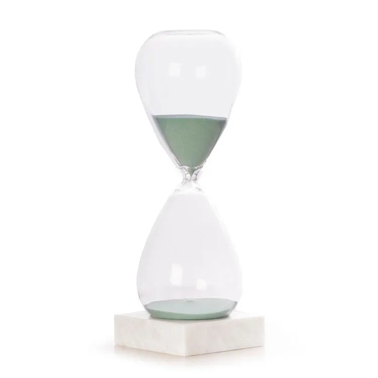 90-Minute Sand Timer on Crystal Base with Light Blue Sand