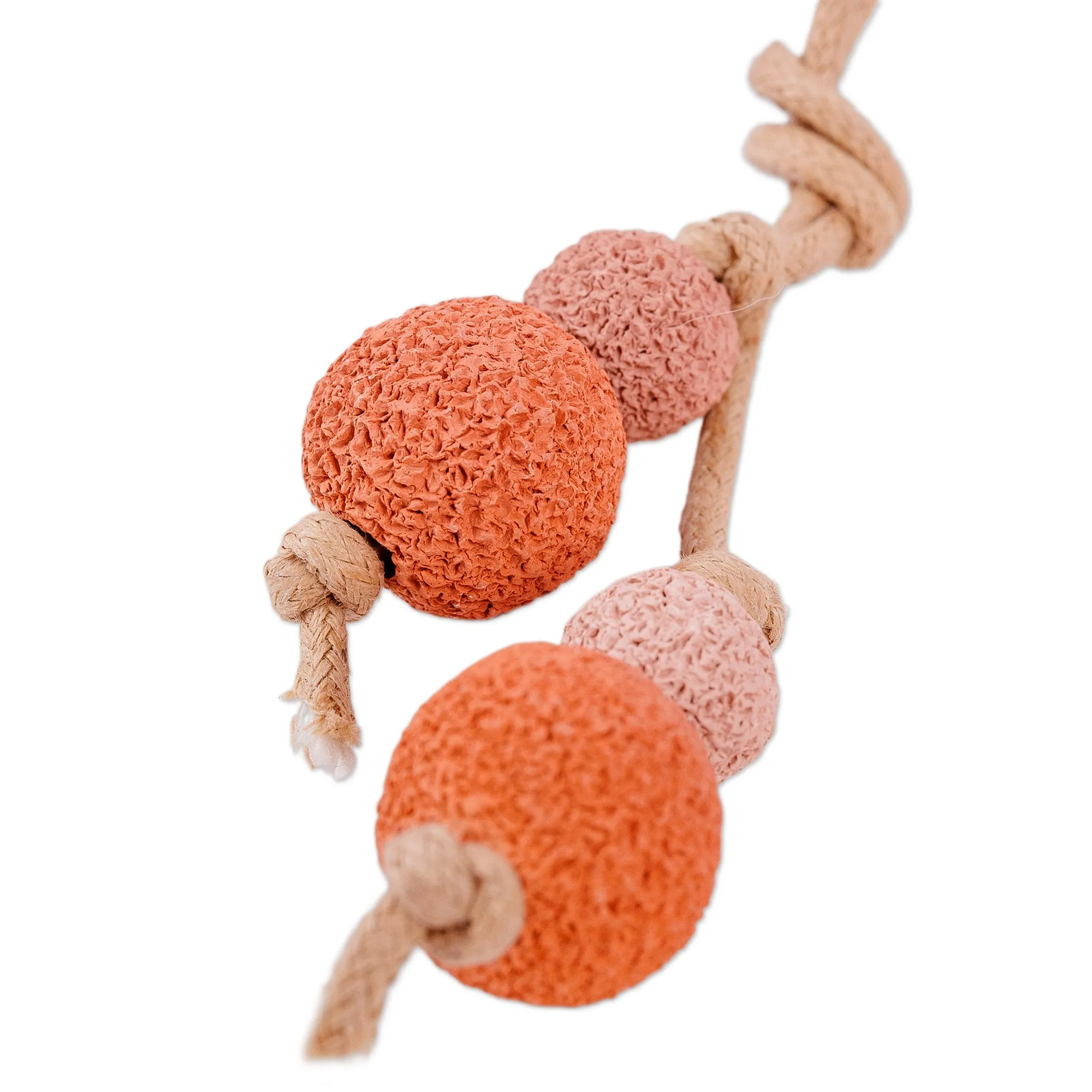 Adjustable Orange and Pink Ceramic Beaded Choker Necklace - Sweetness at Sunrise | NOVICA