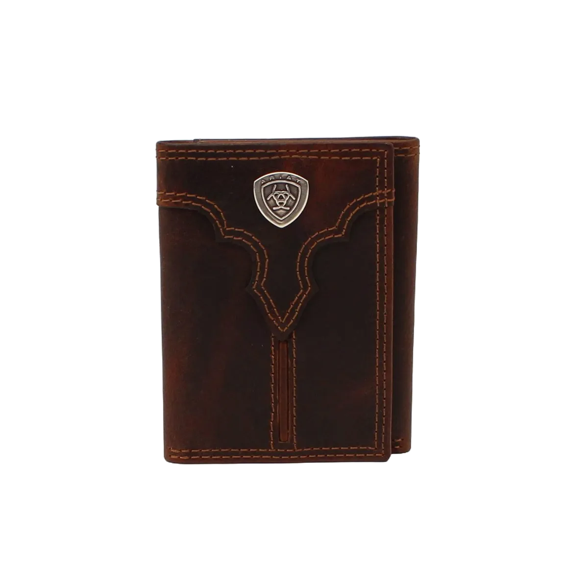 Ariat® Men's Brown Center Bump Shield Trifold Wallet A3550102