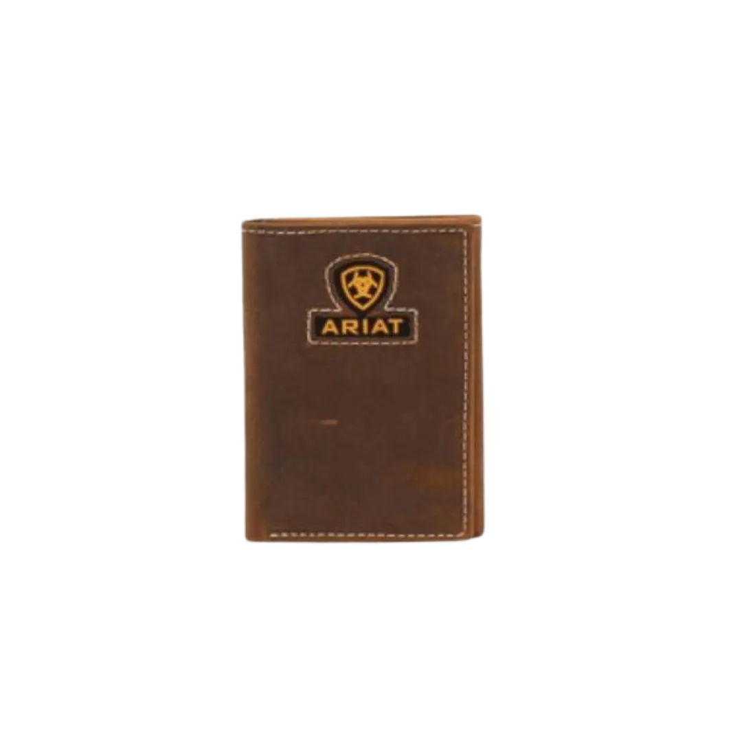 Ariat Men's Medium Trifold Brown Wallet