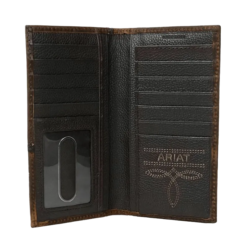 Ariat Rodeo Wallet Checkbook Cover with Scroll Cross Emboss