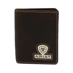 Ariat Western Men's Bifold Concho Logo Brown Rowdy Wallet A35469282