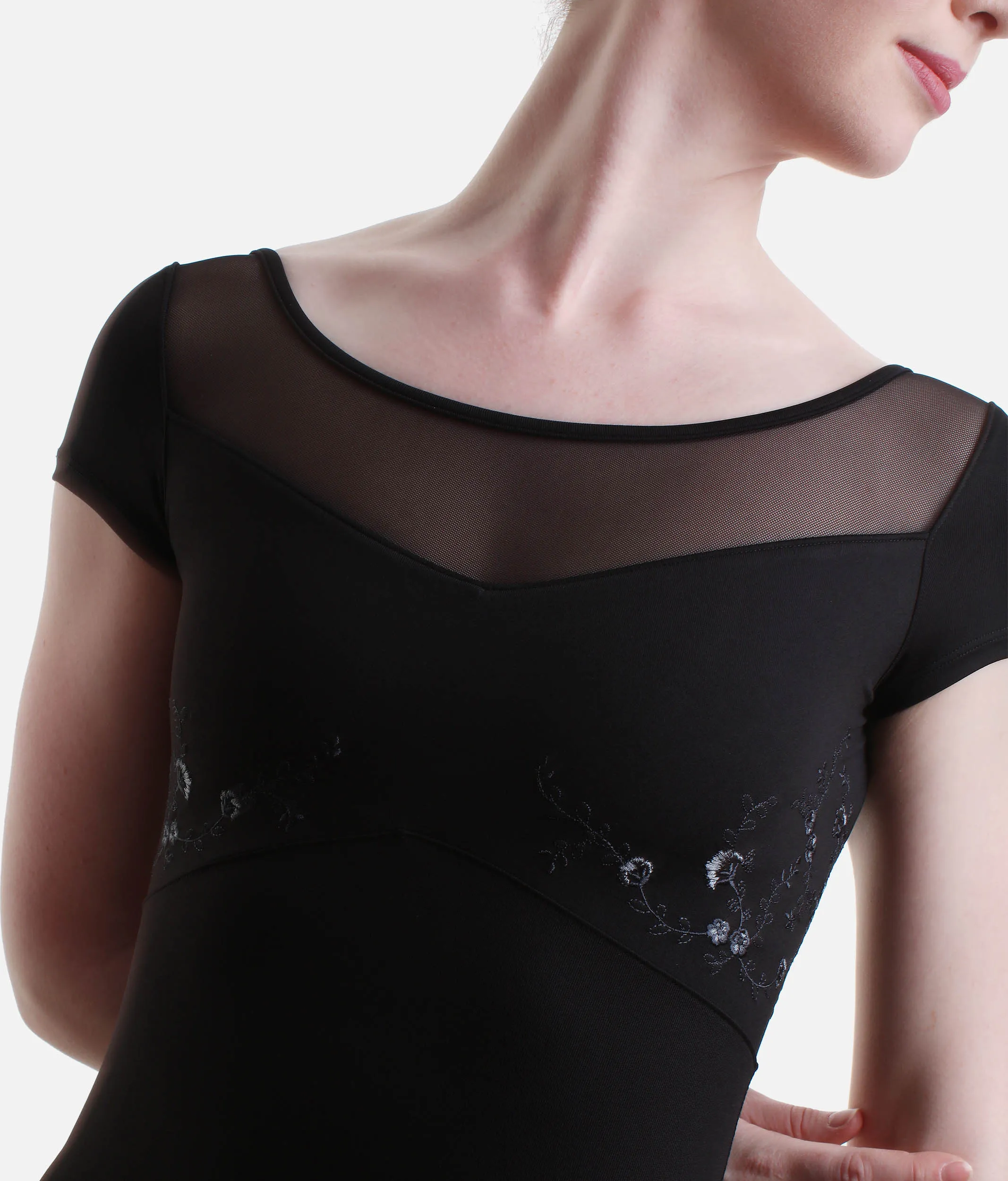 Aster Cap Sleeve Dance Leotard, Floral Design - 3352