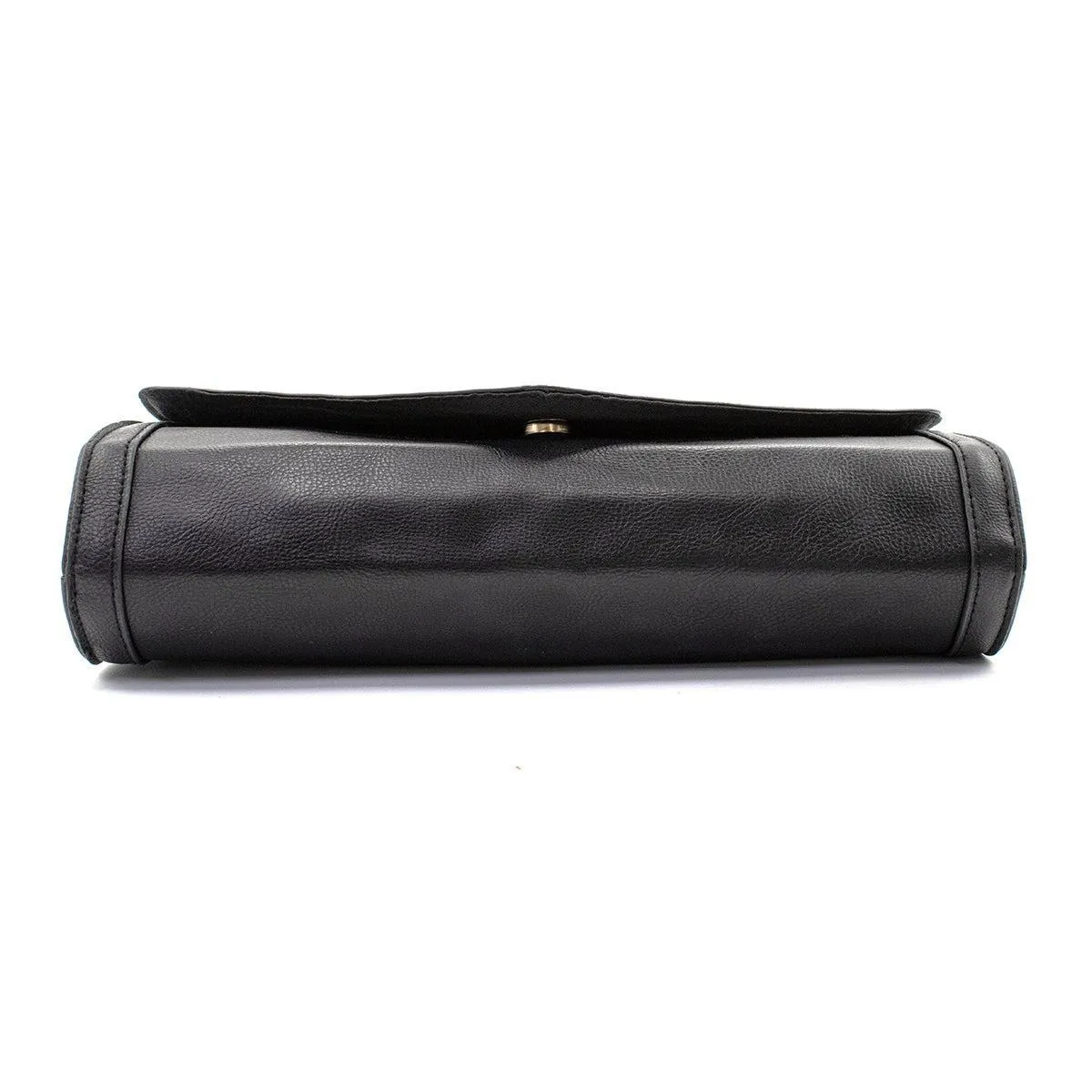 Atmosphere Floral Flap Clutches Leather Black Colour For Women
