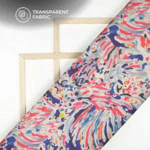 Attractive Abstract Digital Print Matt Organza Fabric
