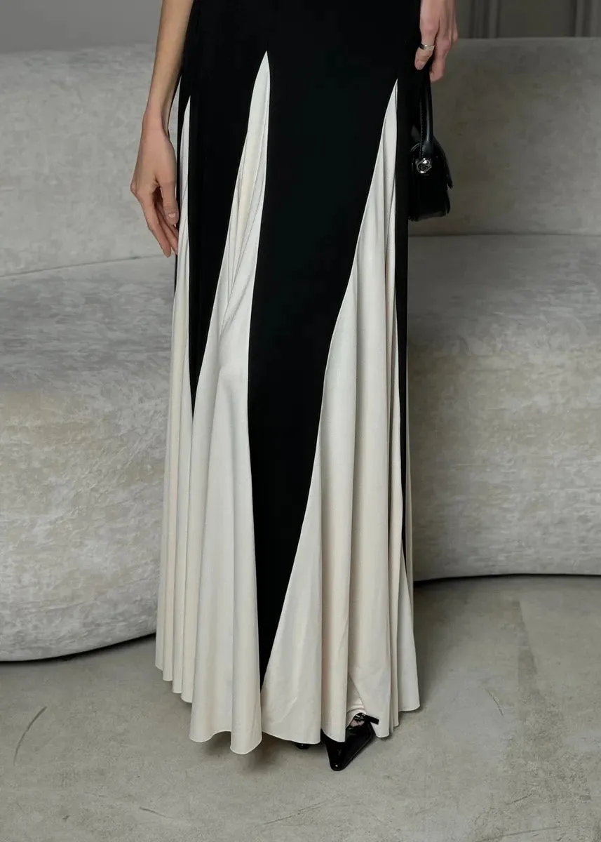 Aylana Contrast Colorblock Maxi Dress