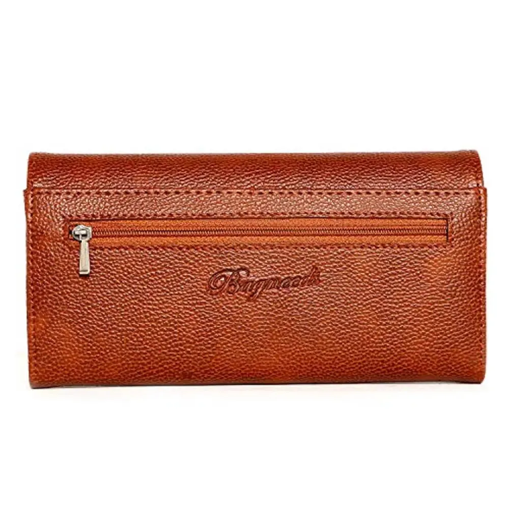 Bagneeds Synthetic Leather Clutch for Women/Girls (Tan)