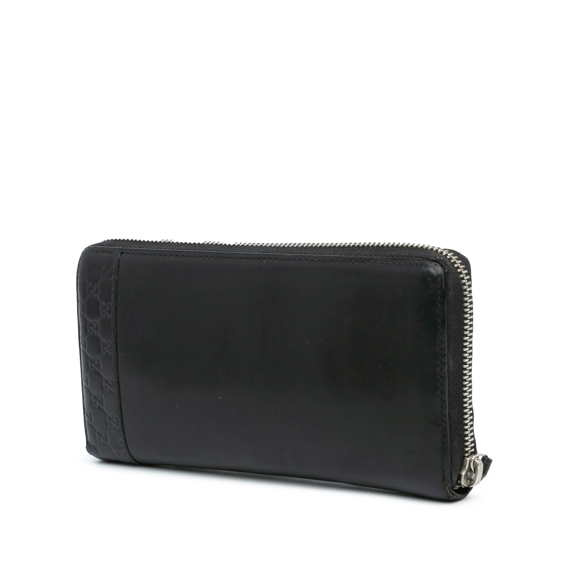 Black Gucci Guccissima Zip Around Wallet