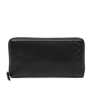 Black Gucci Guccissima Zip Around Wallet