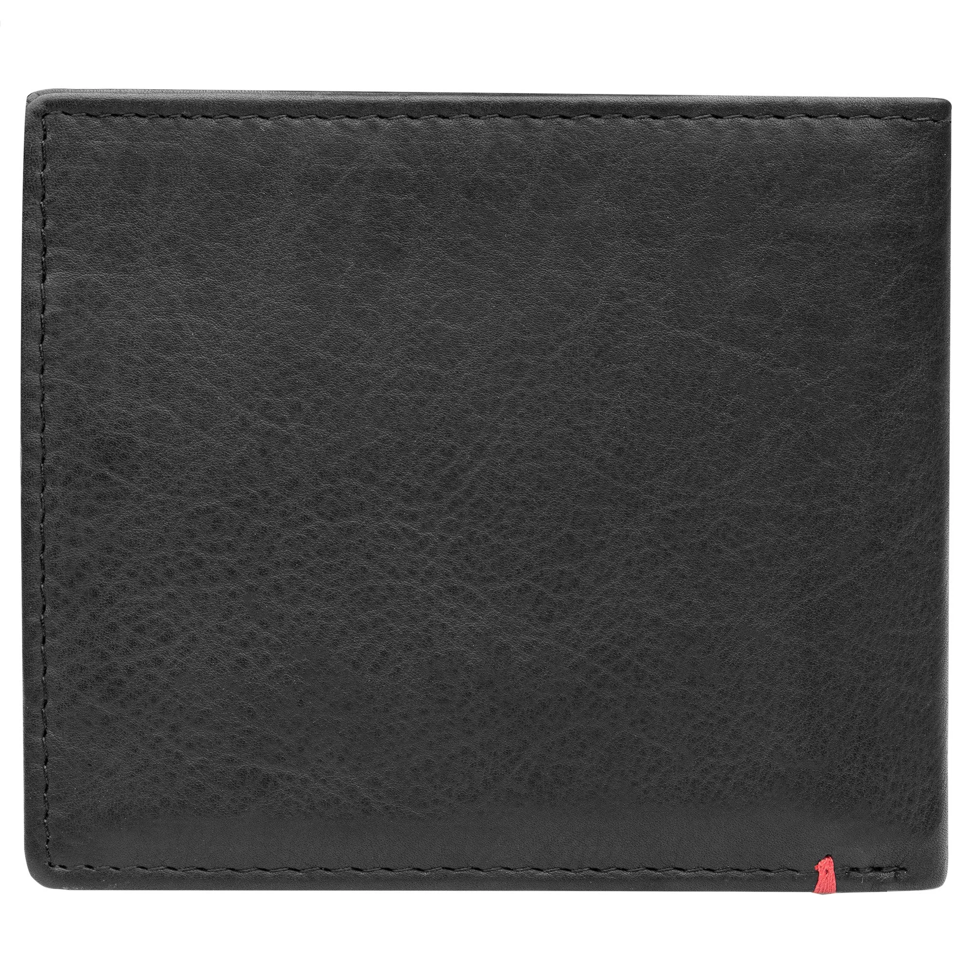 Black Leather Wallet- Zippo 1932 Metal Plate Design