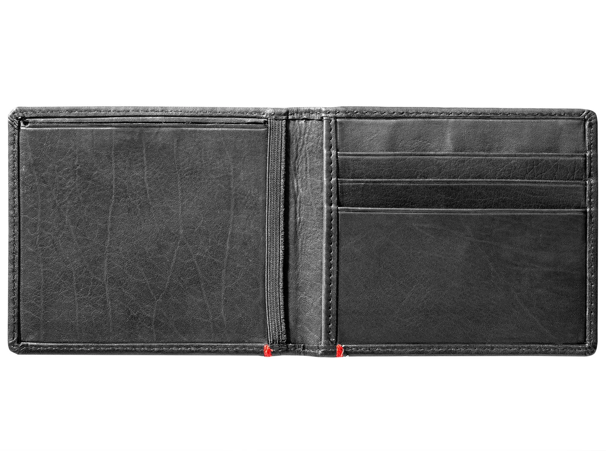 Black Leather Wallet- Zippo 1932 Metal Plate Design