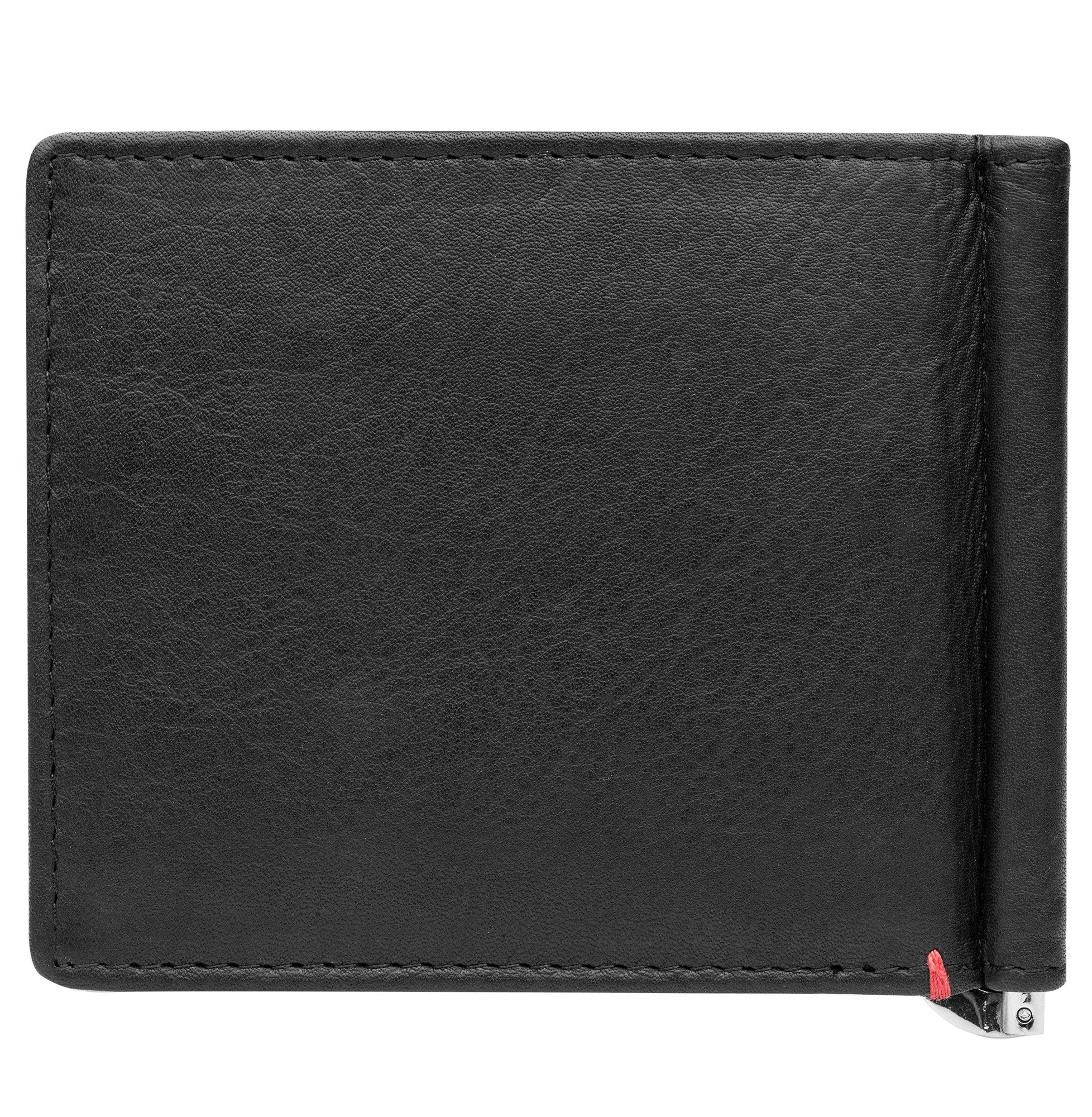 Black Leather Wallet- Zippo 1932 Metal Plate Design