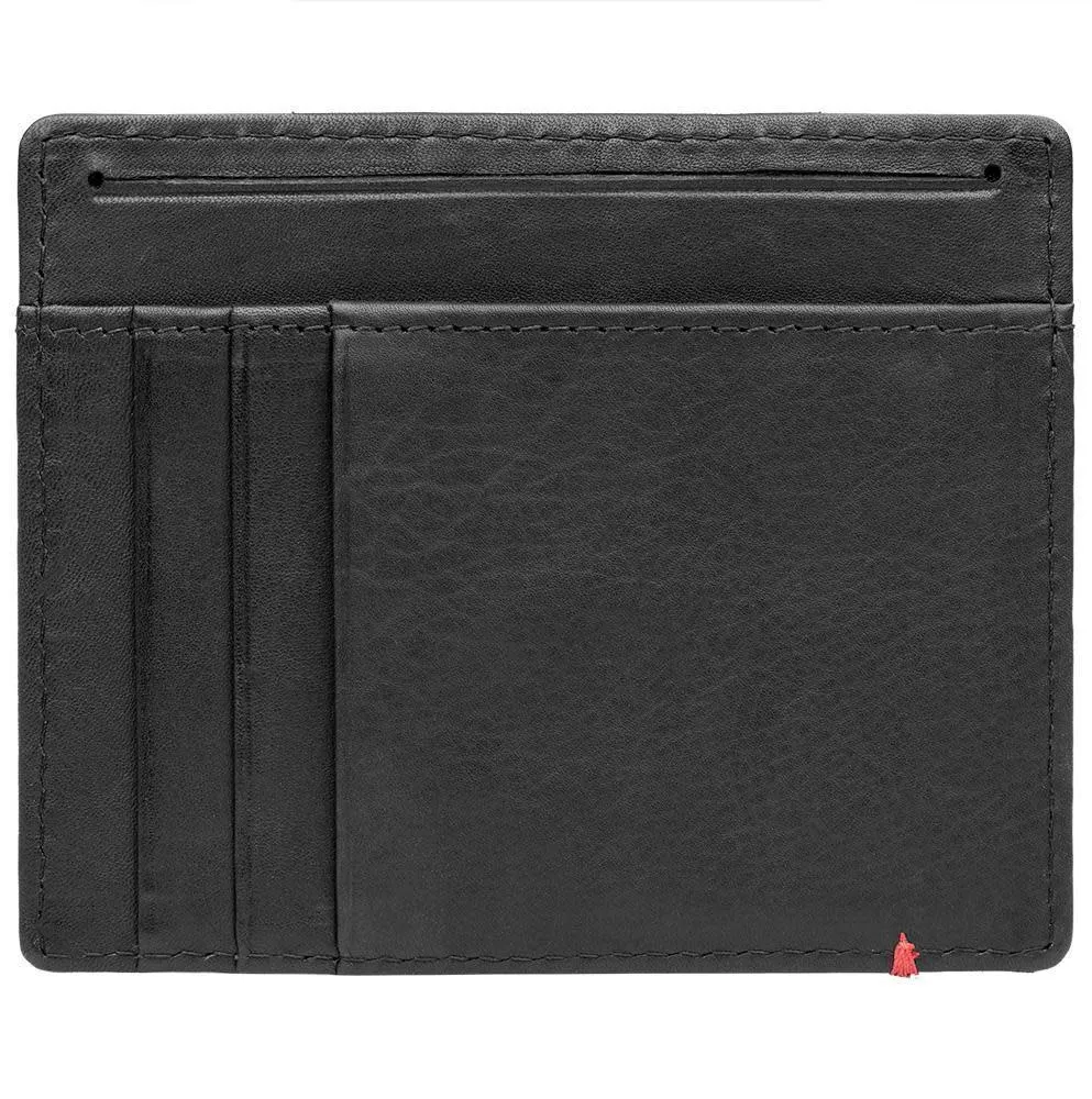Black Leather Wallet- Zippo 1932 Metal Plate Design