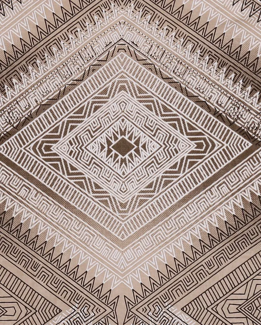 Brown Ananda Cotton Single Bedsheet With Pillow Cover | 90 x 60 inches