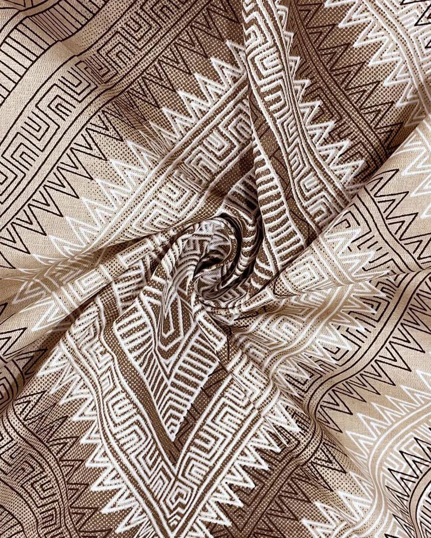 Brown Ananda Cotton Single Bedsheet With Pillow Cover | 90 x 60 inches