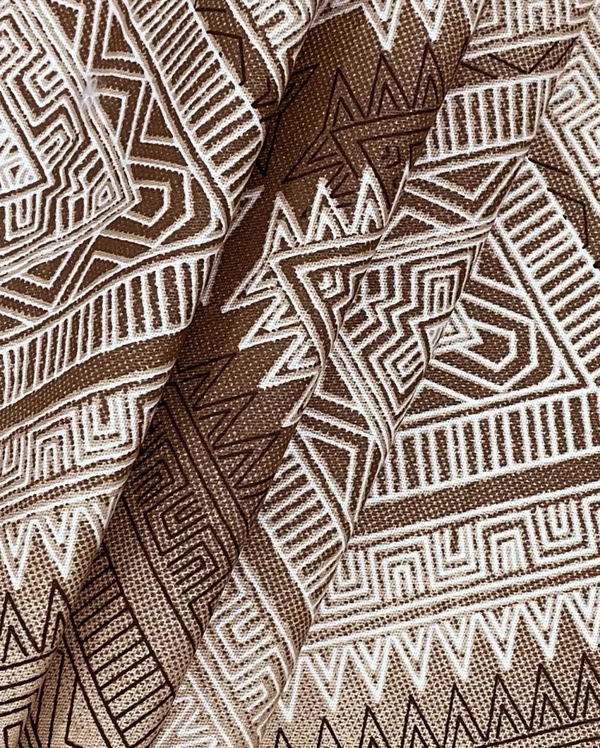 Brown Ananda Cotton Single Bedsheet With Pillow Cover | 90 x 60 inches