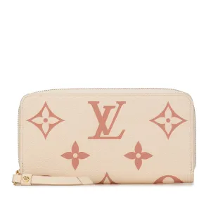 Brown Louis Vuitton Monogram Bicolor Empreinte Giant Zippy Wallet