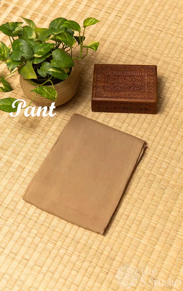 Brown tissue salwar set with golden jamdani weaving