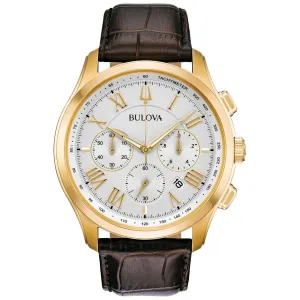Bulova Men's Classic Wilton Brown Leather Strap Watch 97B169