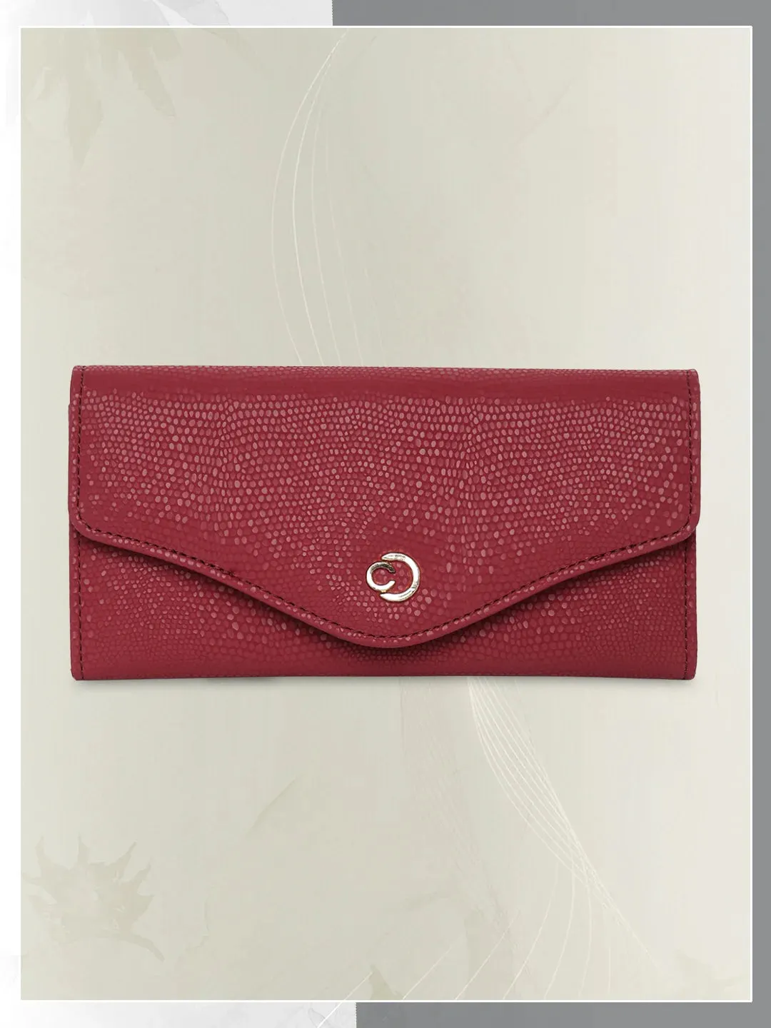 Caprese Ingrid Flapover Wallet Large Maroon