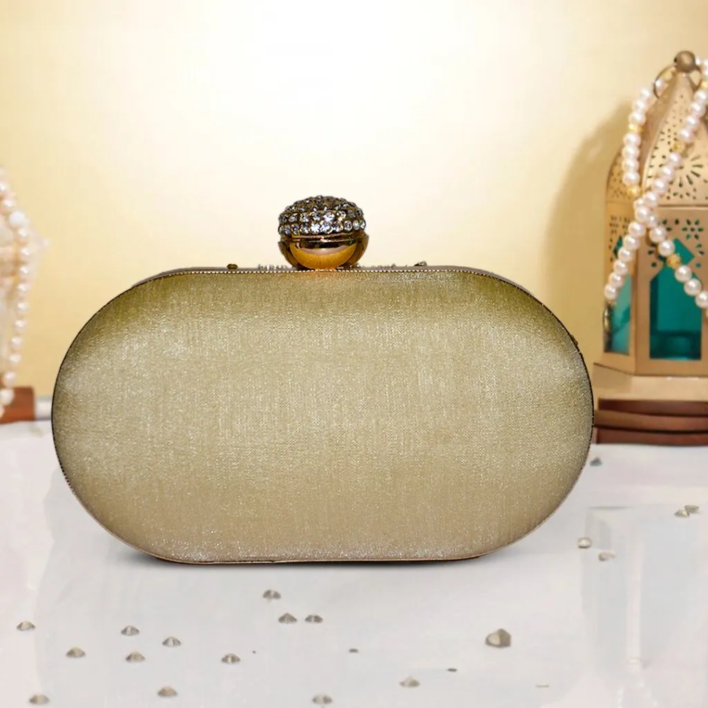 Capsule Zari Clutch | Golden