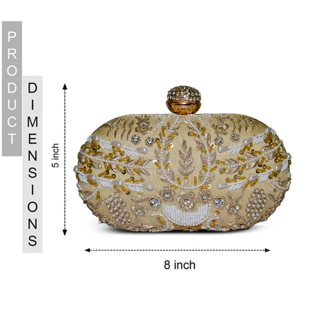 Capsule Zari Clutch | Golden