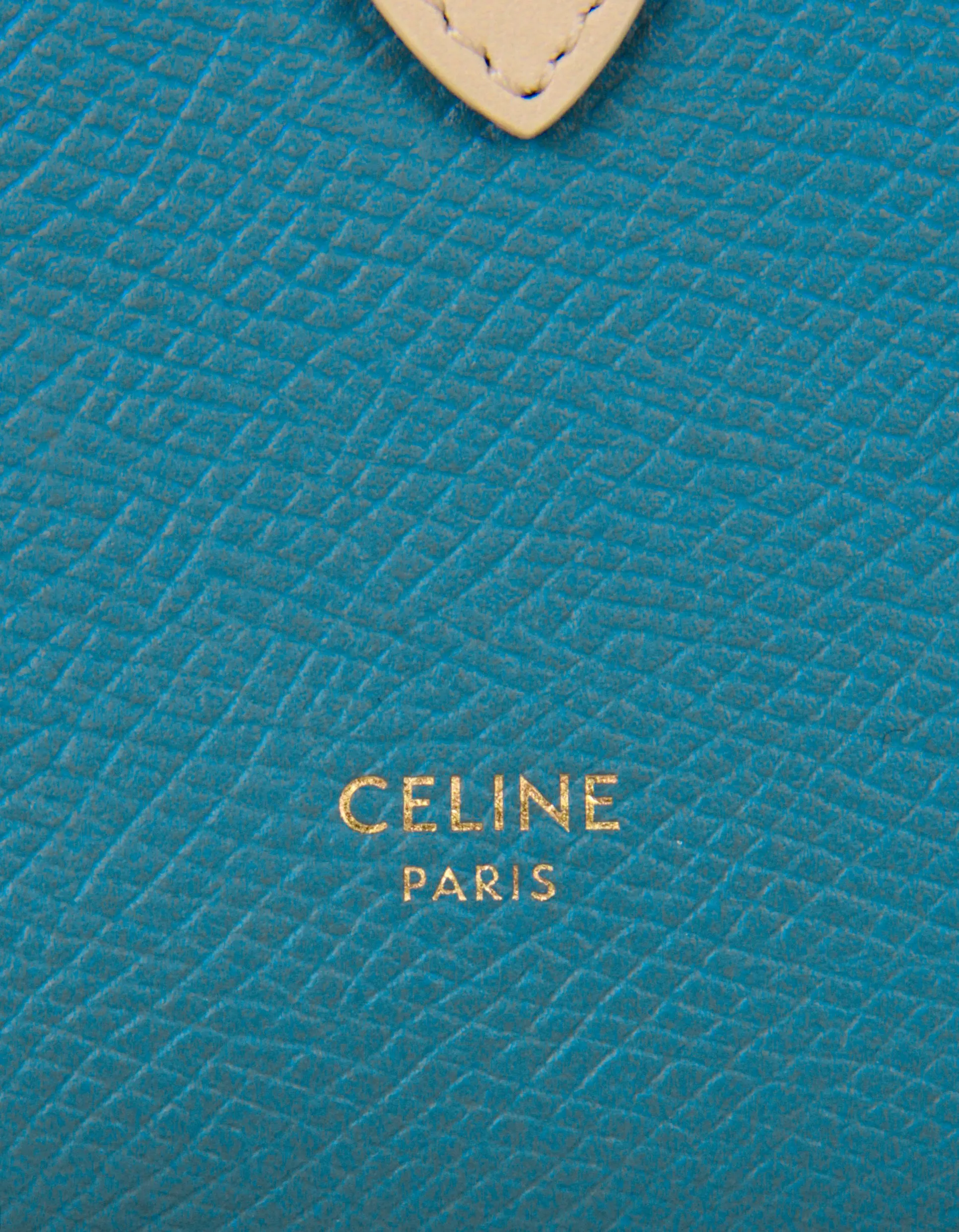 Celine Blue/Beige Calfskin Large Multifunction Snap Wallet