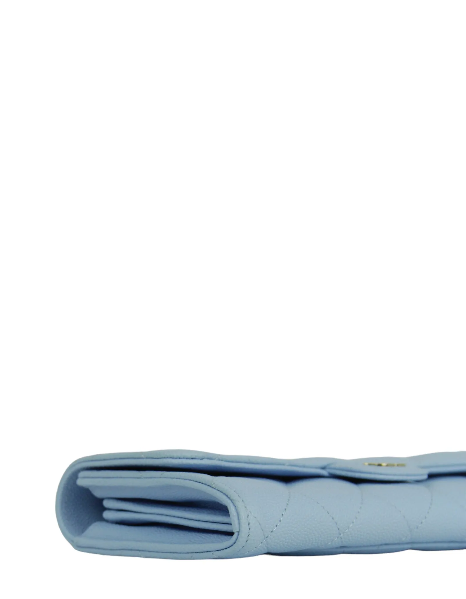 Chanel Light Blue Caviar Leather Wallet