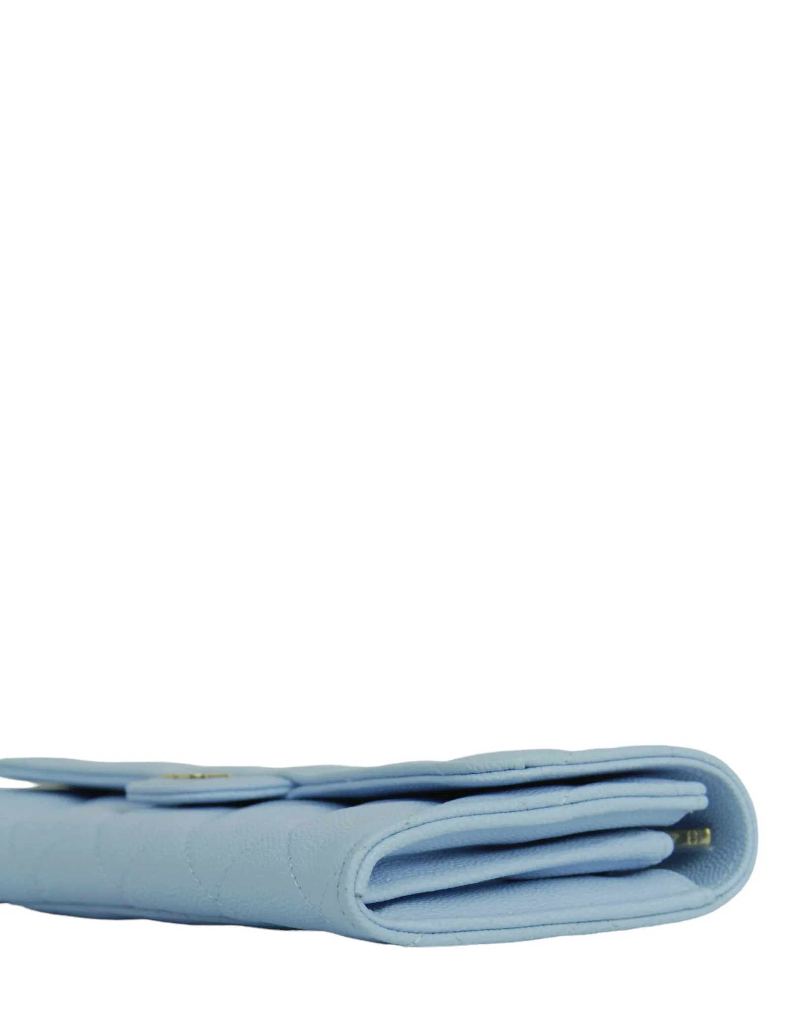 Chanel Light Blue Caviar Leather Wallet