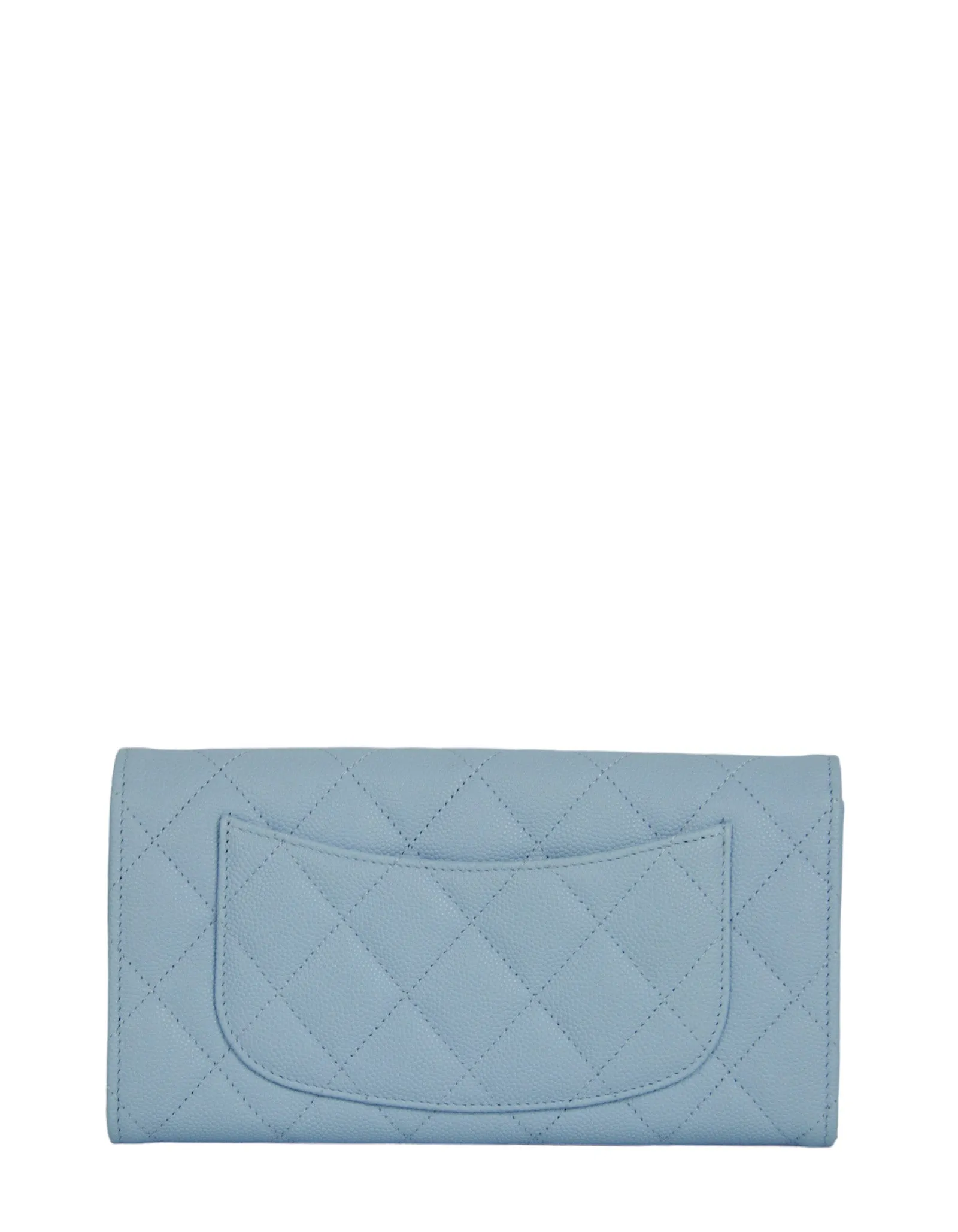 Chanel Light Blue Caviar Leather Wallet