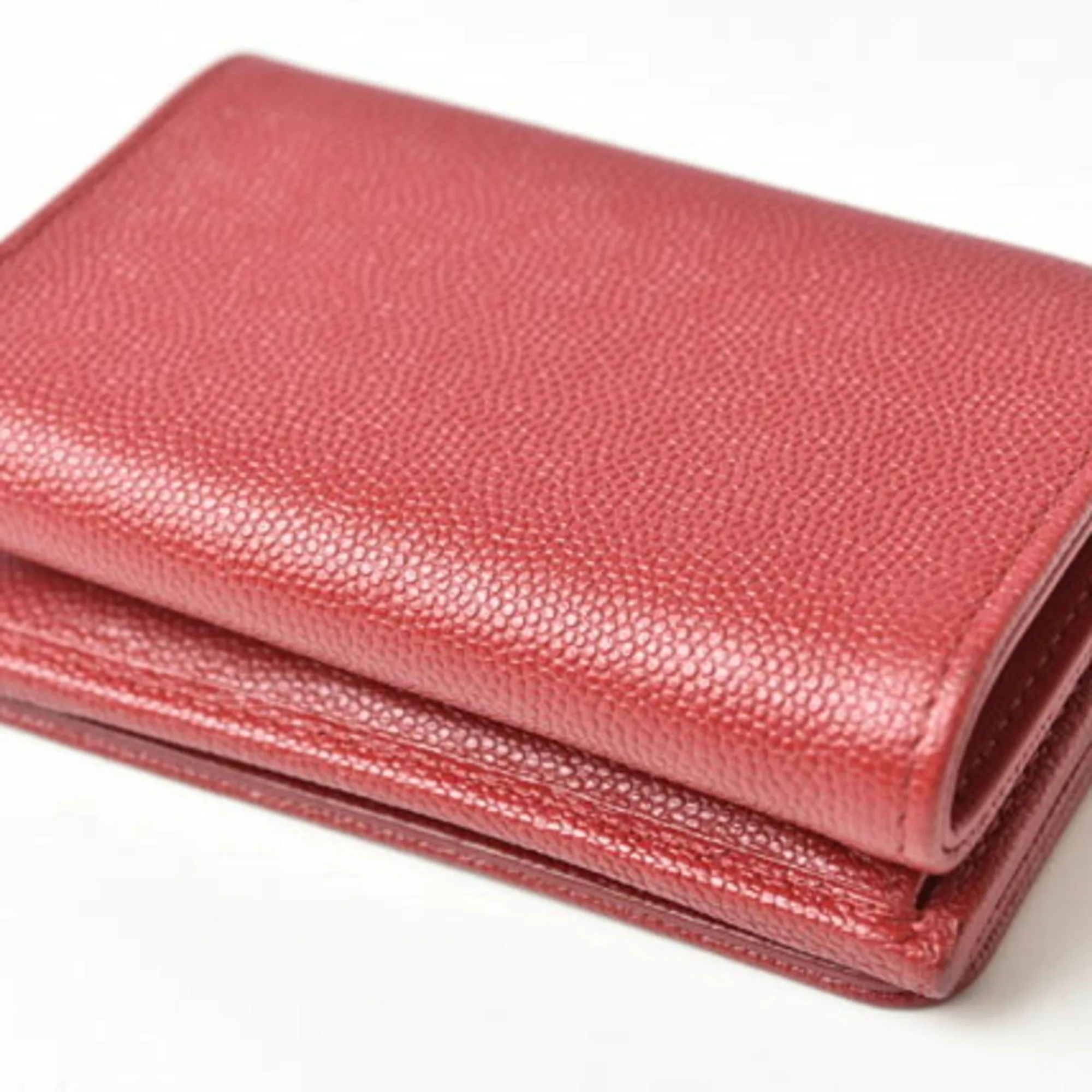 Chanel wallet  here mark caviar skin dark red