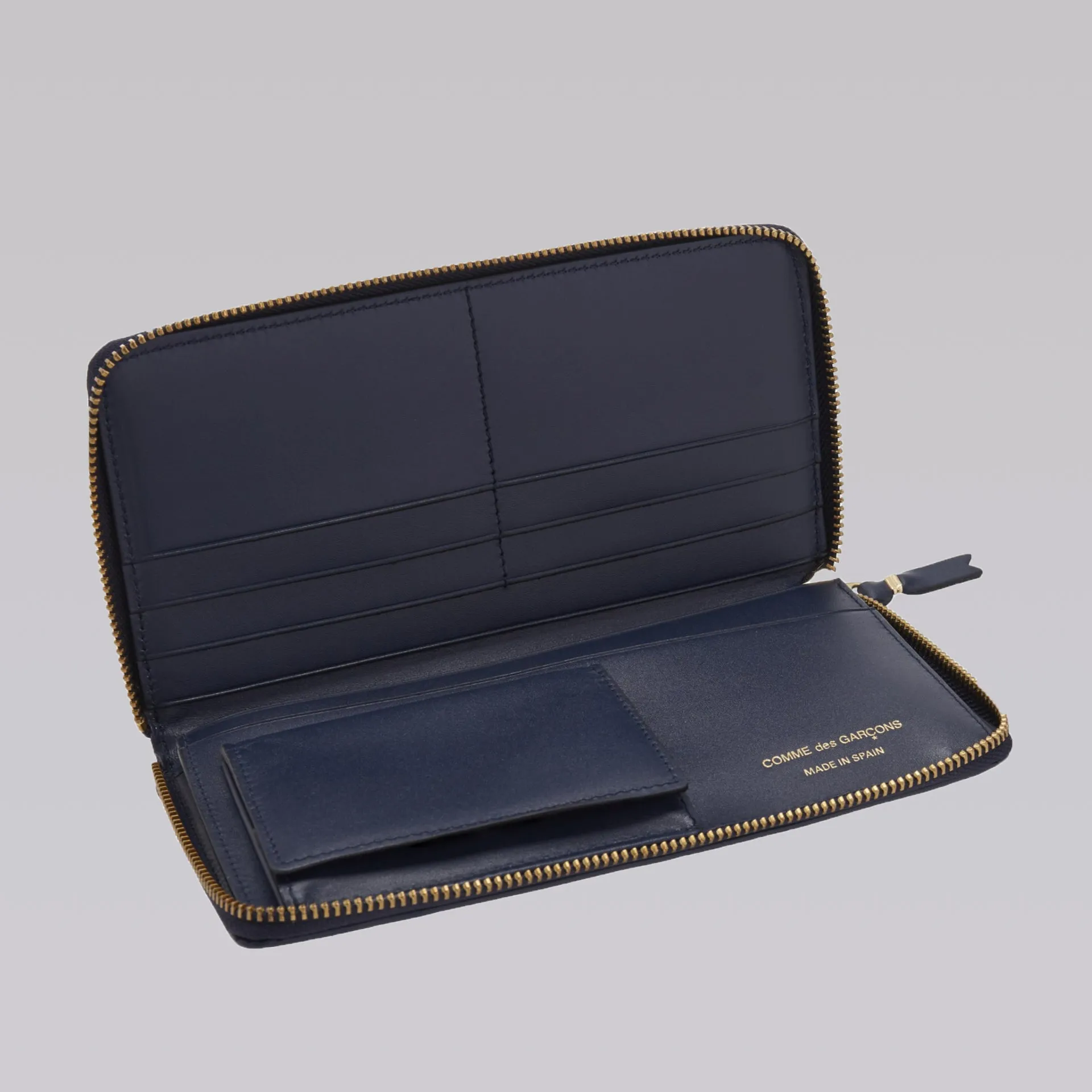 COMME DES GARCONS WALLET SA0110 CLASSIC PLAIN NAVY BLUE