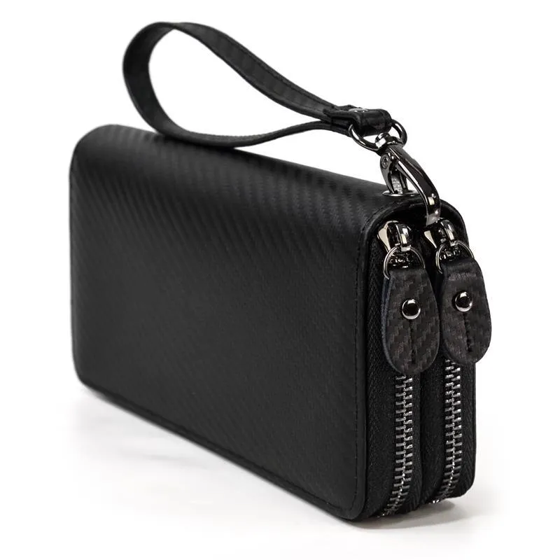 Crazy Horse Leather Wallets For Men And Women Double Zipper