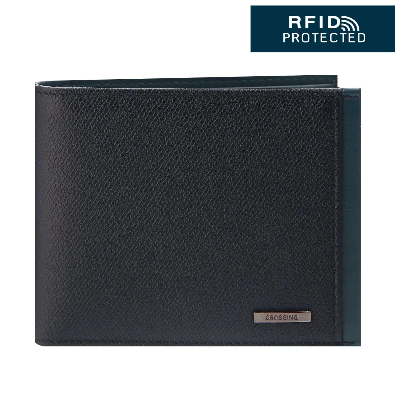 Crossing Modish Bi-fold Leather Wallet With Flap And Coin Pouch RFID