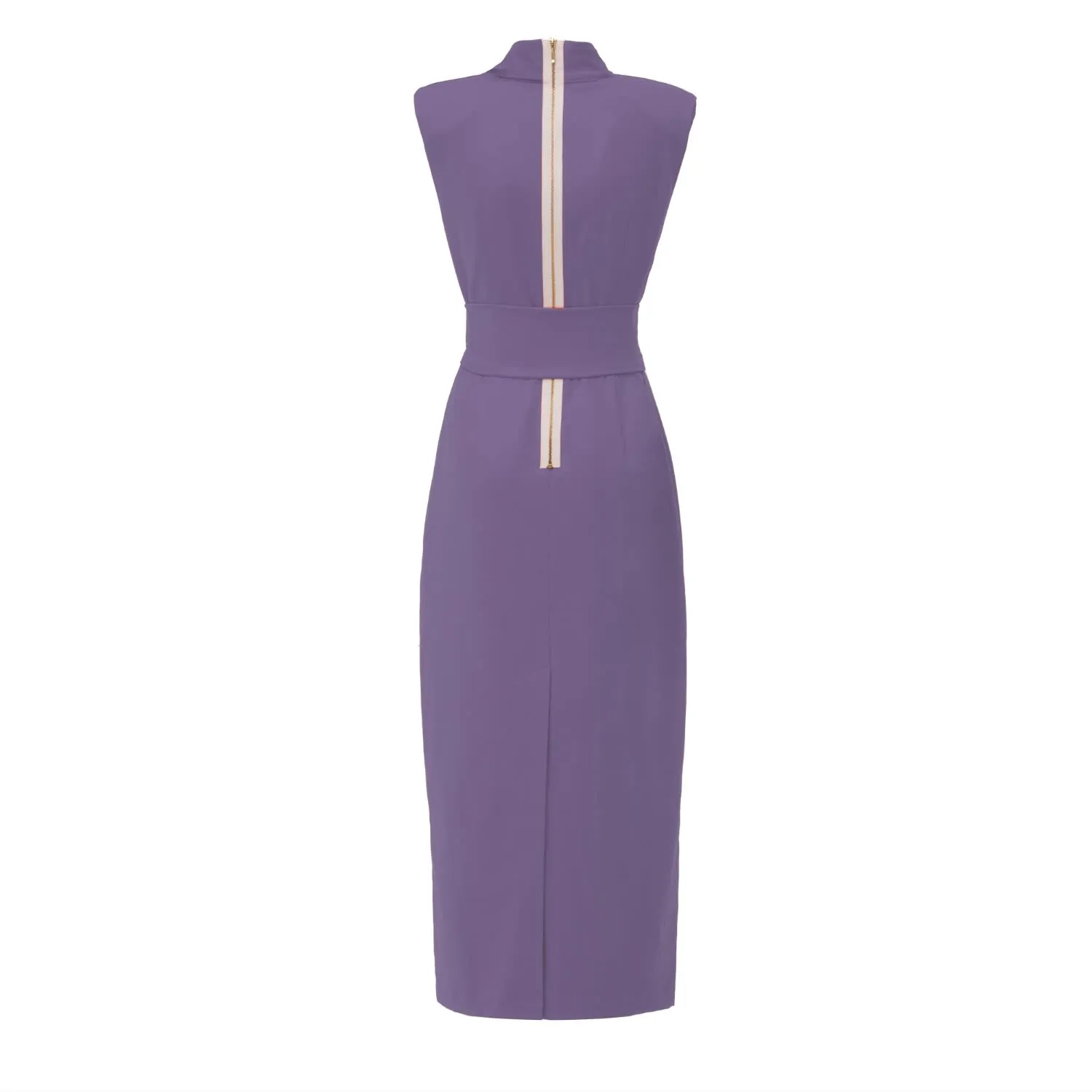 Designer Long Dress With Mock Neck Solid Pale Violet