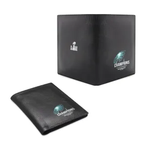 eagles Fan Men's Leather Wallet Black| nfl eagles super bowl Fan Bifold Wallet