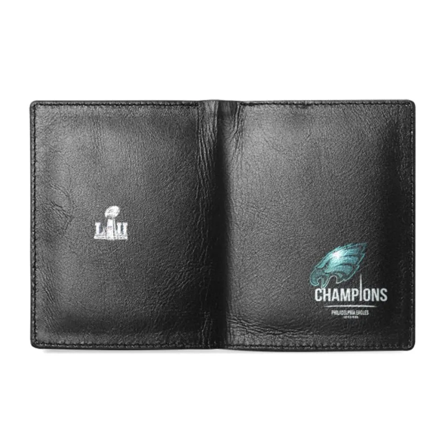 eagles Fan Men's Leather Wallet Black| nfl eagles super bowl Fan Bifold Wallet