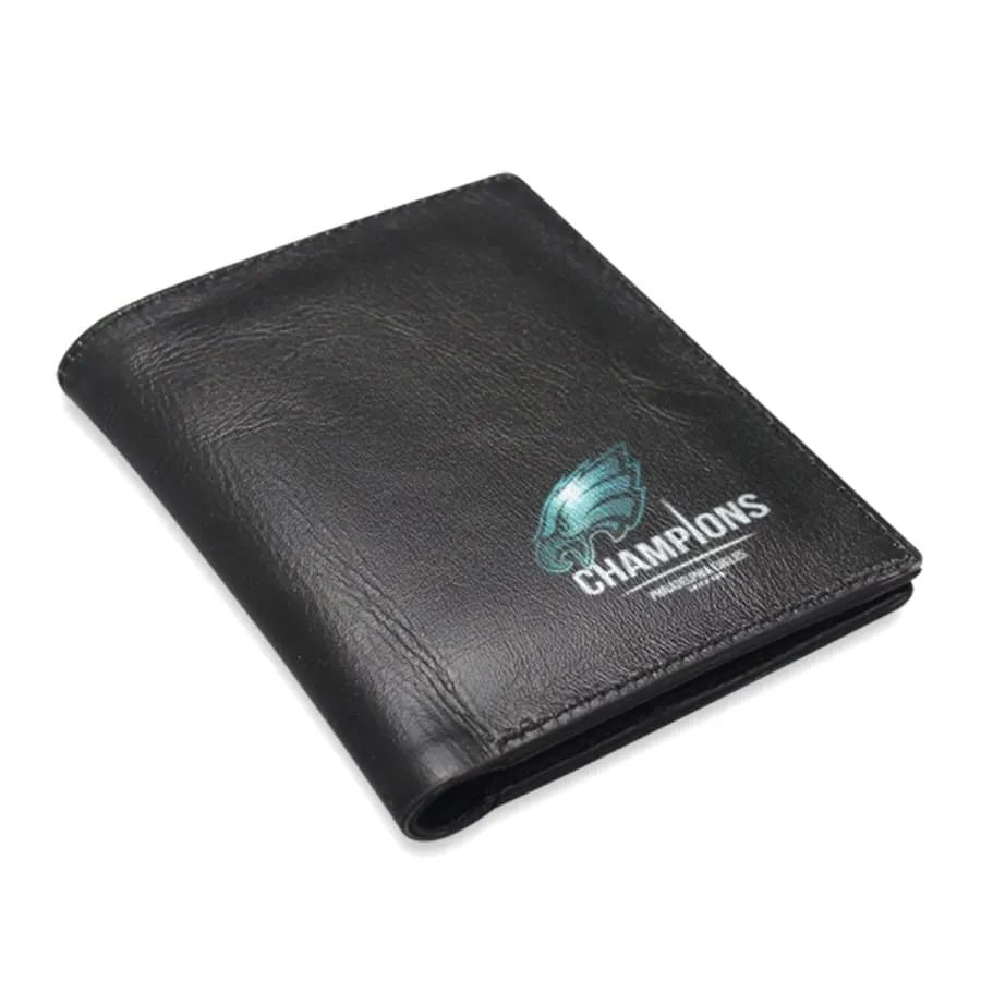 eagles Fan Men's Leather Wallet Black| nfl eagles super bowl Fan Bifold Wallet