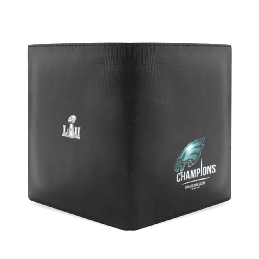 eagles Fan Men's Leather Wallet Black| nfl eagles super bowl Fan Bifold Wallet