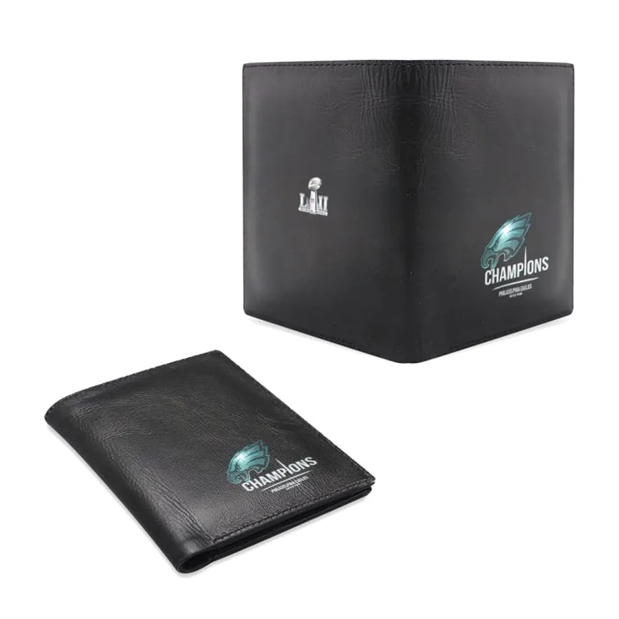 eagles Fan Men's Leather Wallet Black| nfl eagles super bowl Fan Bifold Wallet