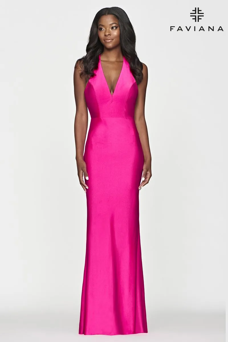 Faviana Chic Open Back Prom Dress S10646