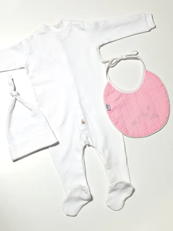 Footie, Rosebuds & Butterfly (Pink)