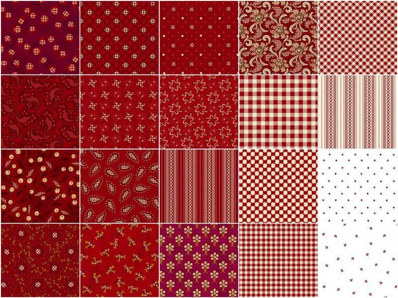 Garnets and Gingham 10" Squares