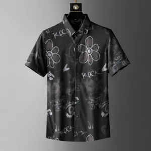 Geometric Printed Pattern Polyester Shirt