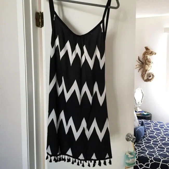 Geometric Printed Tassel Dress