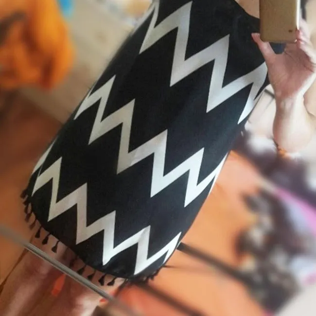Geometric Printed Tassel Dress