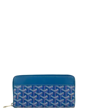 Goyard Goyardine Blue Matignon GM Wallet